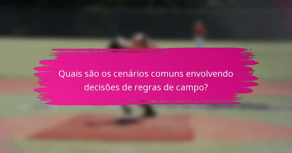 Quais são os cenários comuns envolvendo decisões de regras de campo?