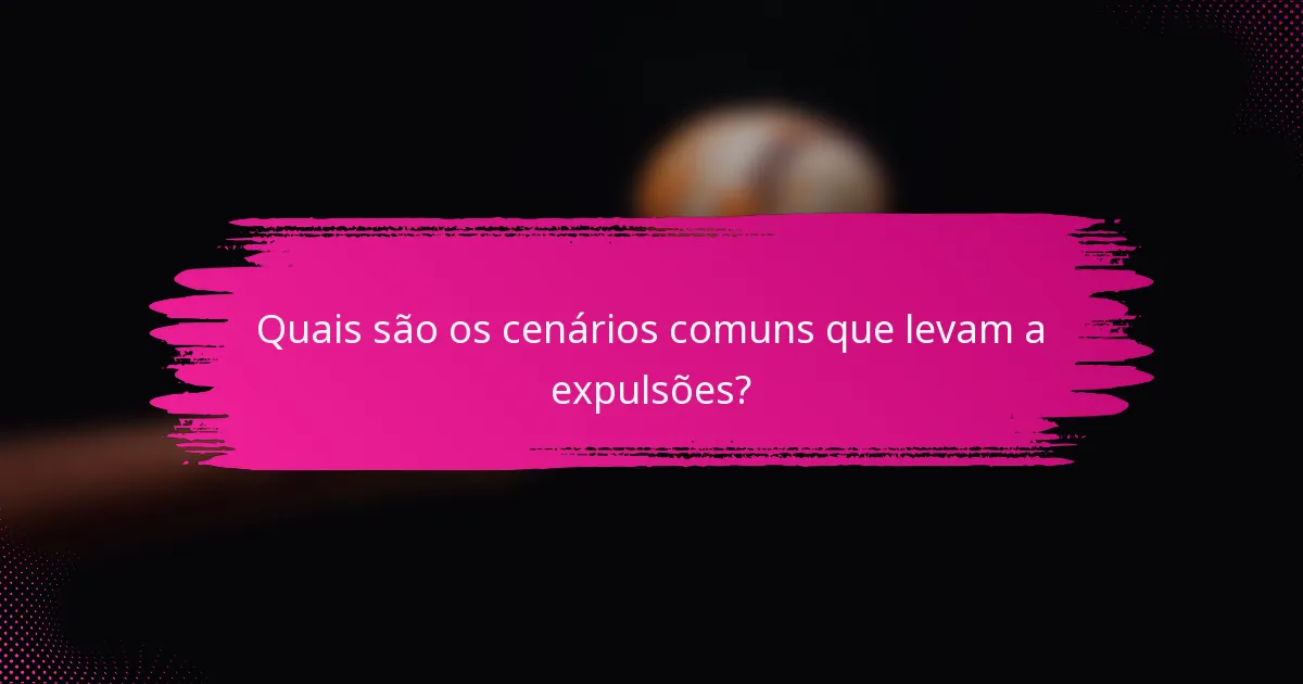 Quais são os cenários comuns que levam a expulsões?